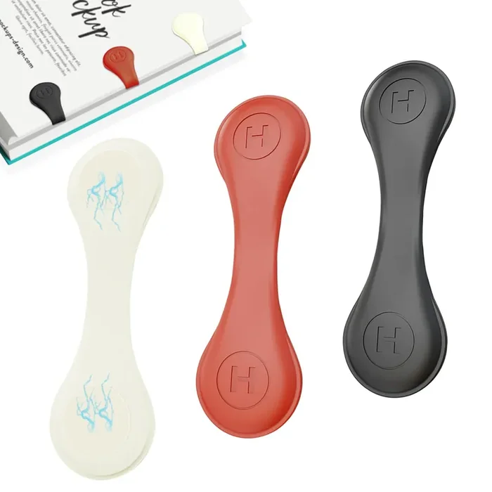 Xyofun 3 Pack Silicone Magnetic Bookmarks, Double-Sided Magnet Reading Clips, Page Holders For Men & Women, Ideal Gift For Book