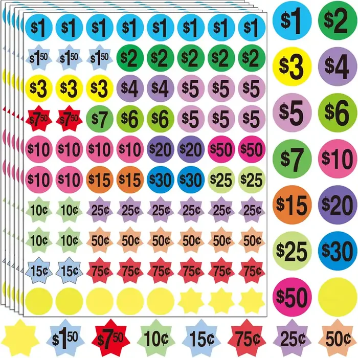 Yshihe Yard Sale Price Stickers Garage Sale Stickers 3/4‘ Round Bright Colors Label Stickers Flea Market Pricing Stickers 1600