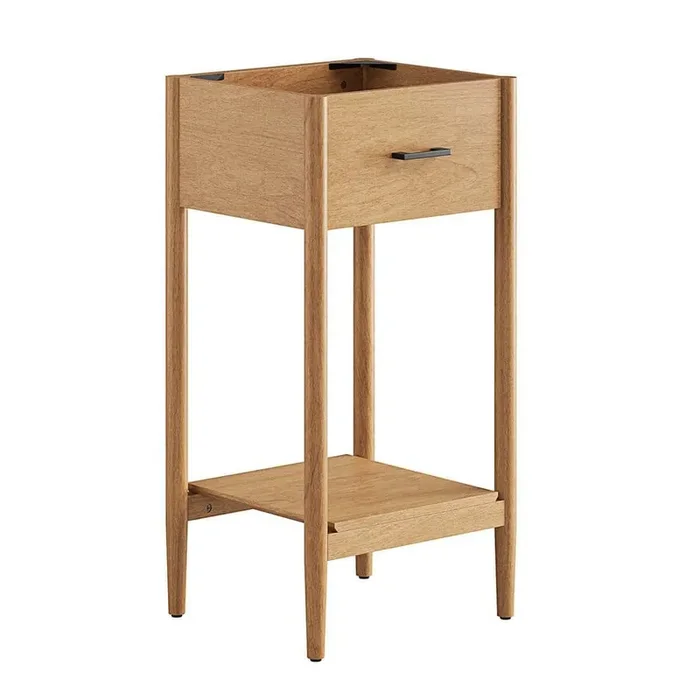 Zaire 16.5 in. Mid-Century Bathroom Vanity Cabinet Washstand in Natural – Sink Basin Not Included