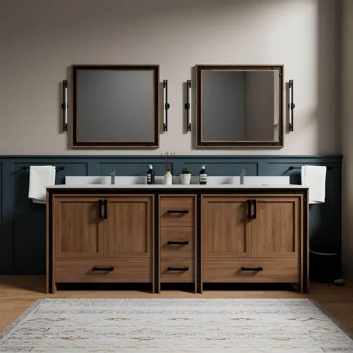 Ziva 84 in W x 22 in D Rustic Barnwood Double Bath Vanity without Top