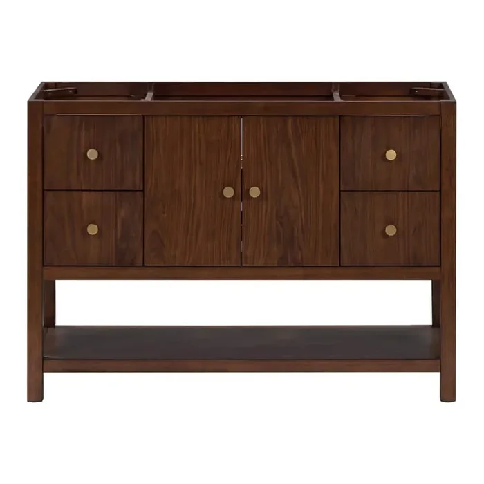 Zoe 48 in. Bath Vanity Cabinet without Top in Walnut